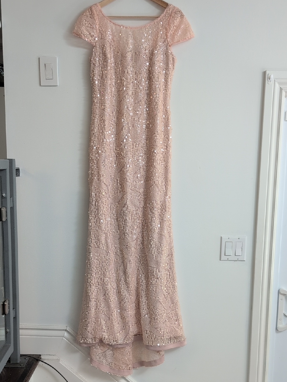 Calvin Klein Blush Pink Sequin formal Gown Size 8